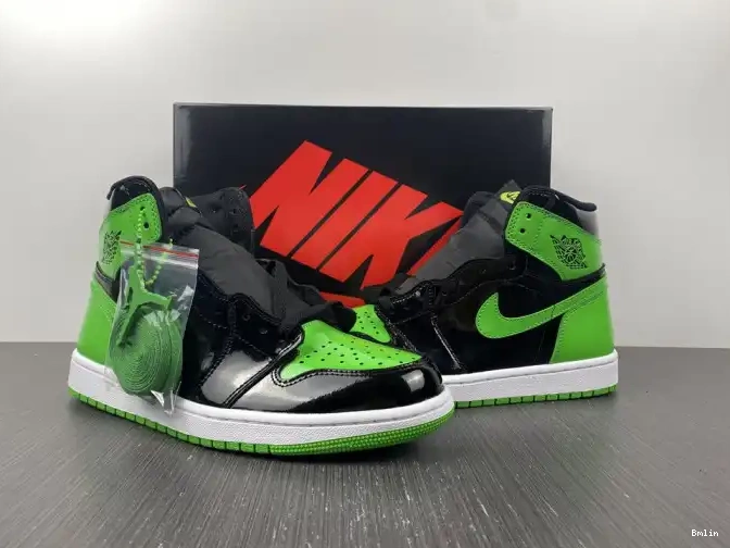 Bmlin Pine Jordan Green 1 OG High 555088-030 Air 0528
